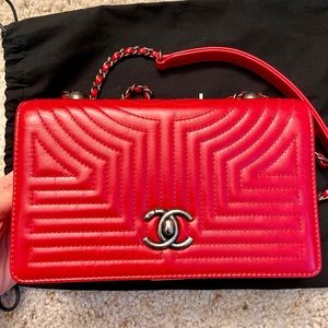 Authentic Chanel Korean Garden Calfskin Red